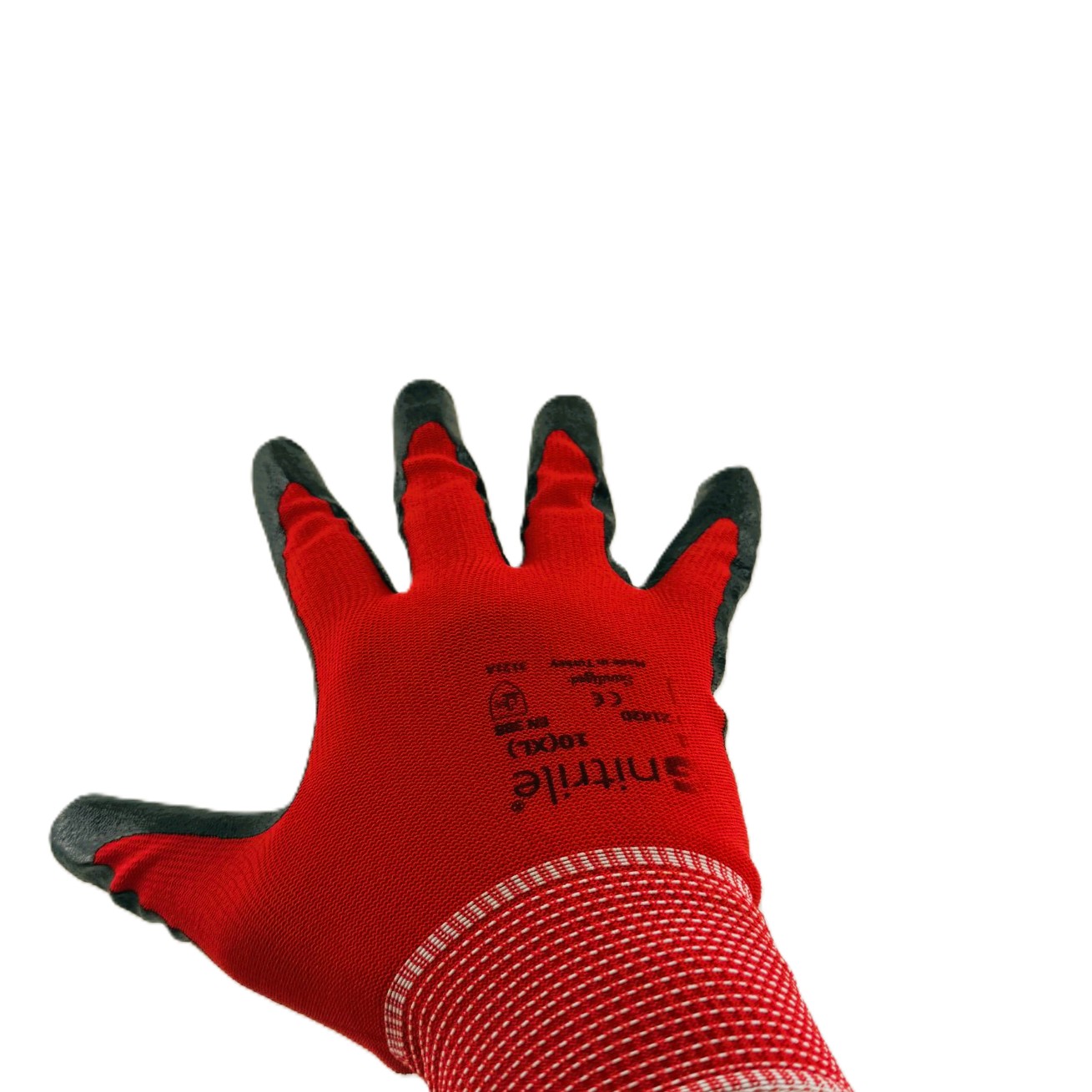 SP-1 NİTRİL KAPLI KIRMIZI POLYESTER ELDİVEN NO:10